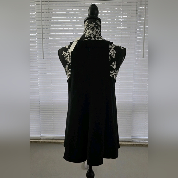 Nwt Ann Taylor Lined Babydoll Top With Bow Accent  Black Size Small - Picture 2 of 6